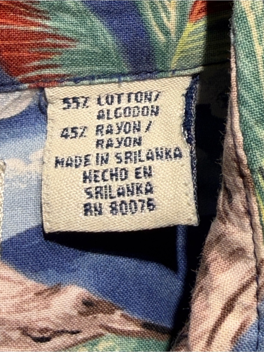 Vintage Robert Stock Hawaiian Tropical Palm Trees Print Button Down Cafe Shirt M - Picture 11 of 12
